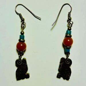 Beaded with Bird Earrings